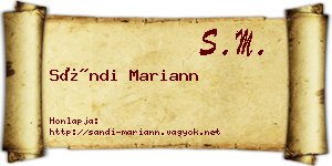 Sándi Mariann névjegykártya