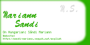 mariann sandi business card